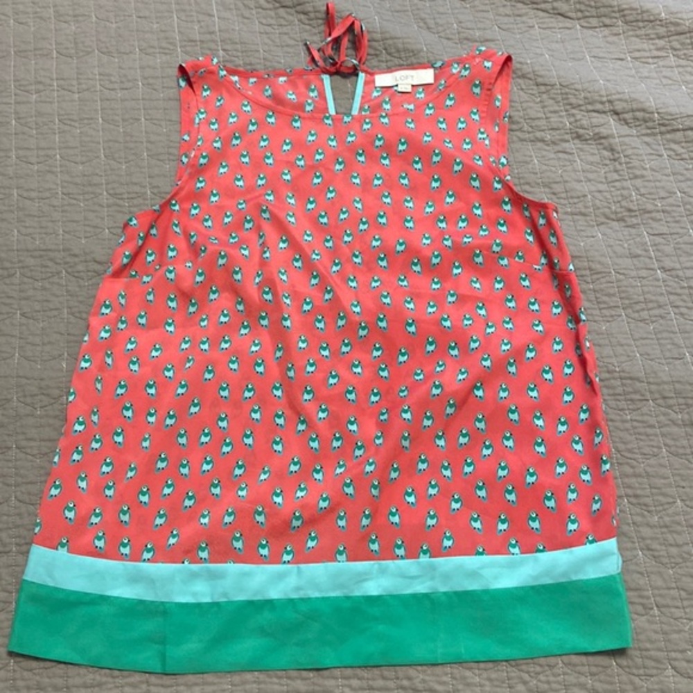 Ann Taylor Loft Parrot Tank